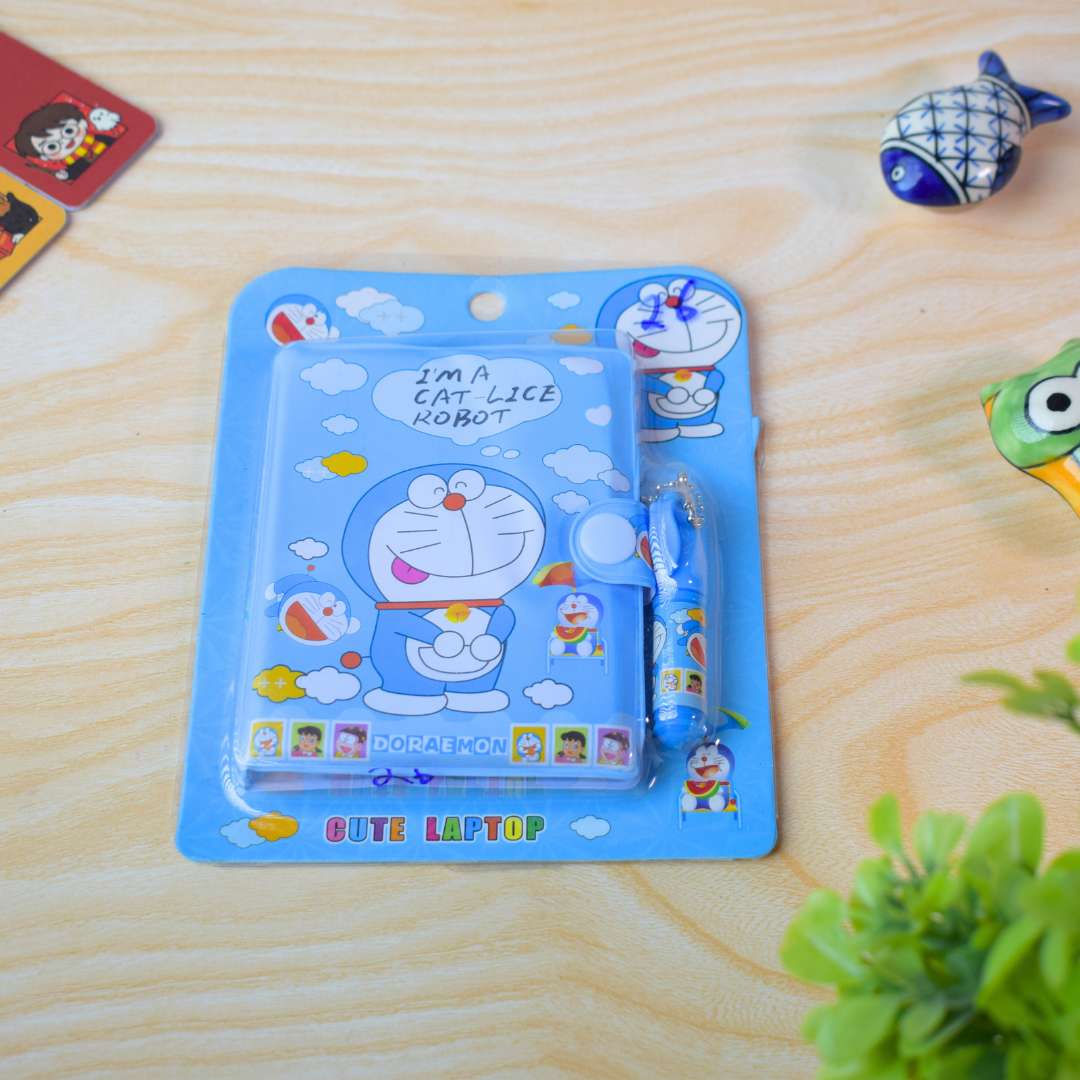 Doraemon Cute Laptop Diary Set – Mini Notebook with Pen & Accessories