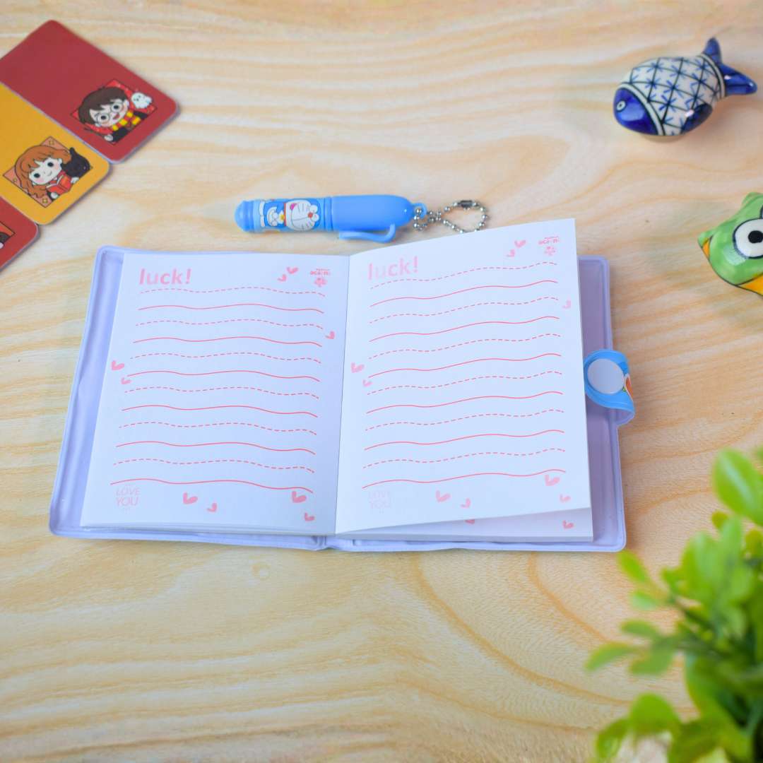 Doraemon Cute Laptop Diary Set – Mini Notebook with Pen & Accessories