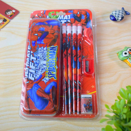 Kids Cartoon Stationery Gift Set – Pencil Box Combo (Frozen & Spiderman Themes)