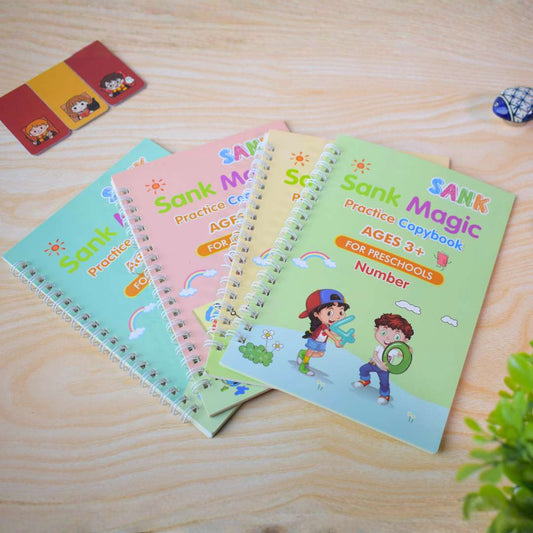 (Combo) Sank Magic Practice Copybook- Alphabet, Numbers, Drawing & Math