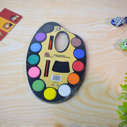 Artist Water Color Palette – 12 Shade Painting Set with Brush