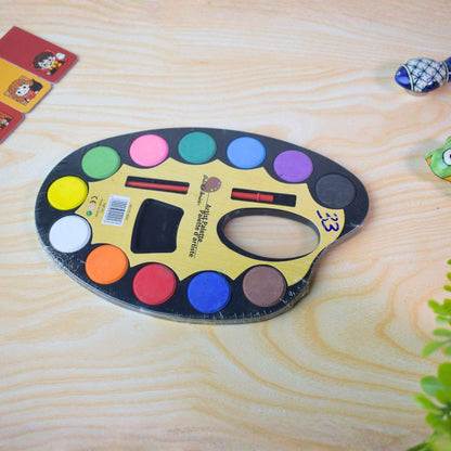 Artist Water Color Palette – 12 Shade Painting Set with Brush