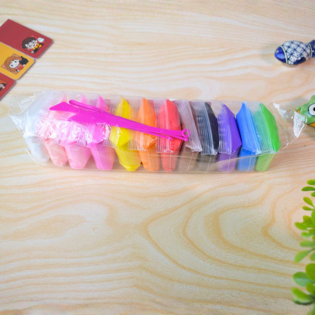 Super Light Clay 12 Pcs | Soft Air-Dry Modeling Clay Set for Kids Art & DIY Crafts