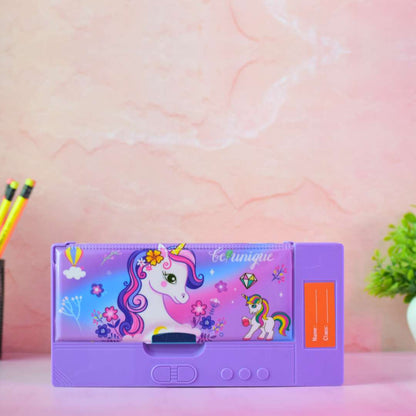 Multi-Compartment Pencil Box for Kids – Unicorn & Astronaut Space Themes