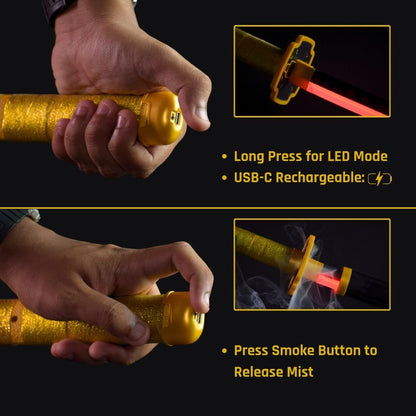 Yoriichi Tsugikuni Smoke Katana Sword – Demon Slayer 103cm Multi-Color LED Glowing Blade V2