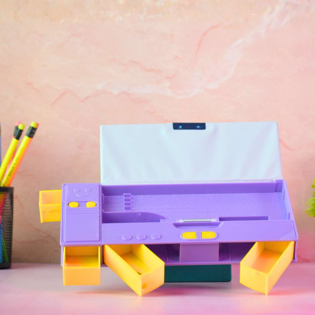 Multi-Compartment Pencil Box for Kids – Unicorn & Astronaut Space Themes