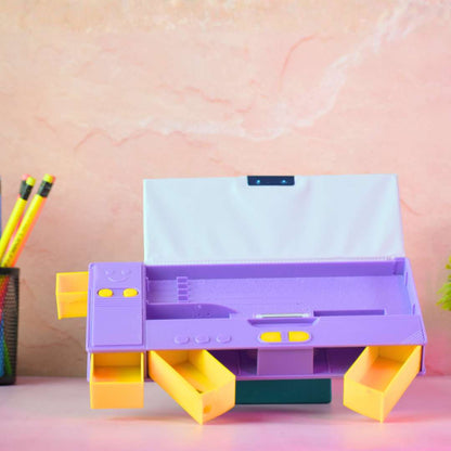 Multi-Compartment Pencil Box for Kids – Unicorn & Astronaut Space Themes