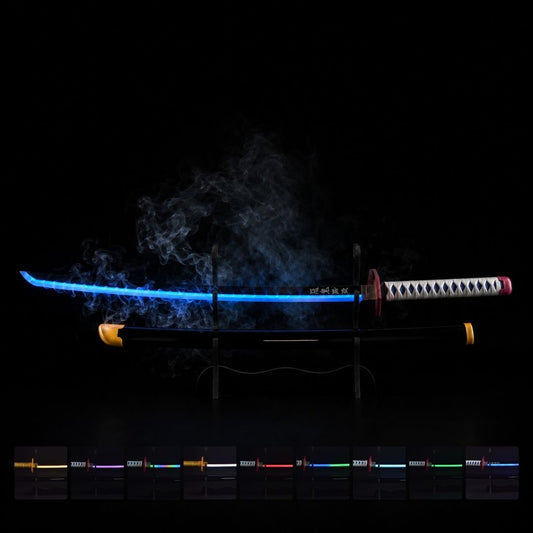 Giyu Tomioka Smoke Katana Sword – Demon Slayer 103cm Multi-Color LED Glowing Blade V2