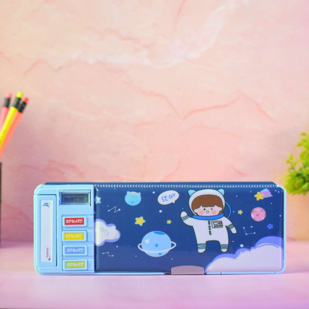 Cute Girl Cartoon Theme Multi-Compartment Pencil Box for Kids