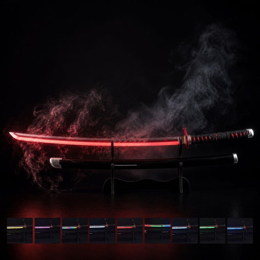 Tanjiro Kamado Smoke Katana Sword – Demon Slayer 103cm Multi-Color LED Glowing Blade V2