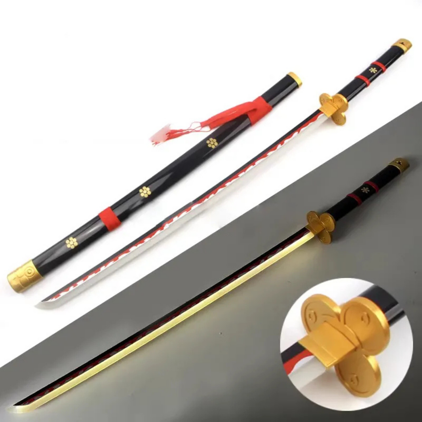 One Piece Yama Enma black LED katana replica with glowing blade – 108 cm
