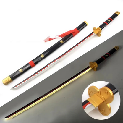 One Piece Yama Enma black LED katana replica with glowing blade – 108 cm