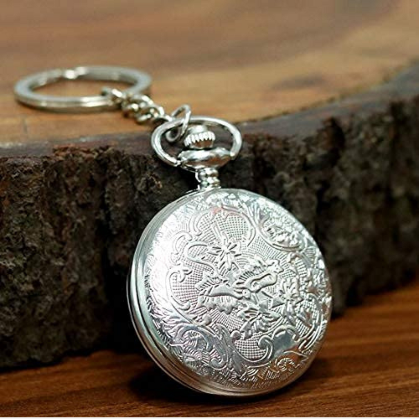 Captain America Shield Pocket Watch Metal Keychain