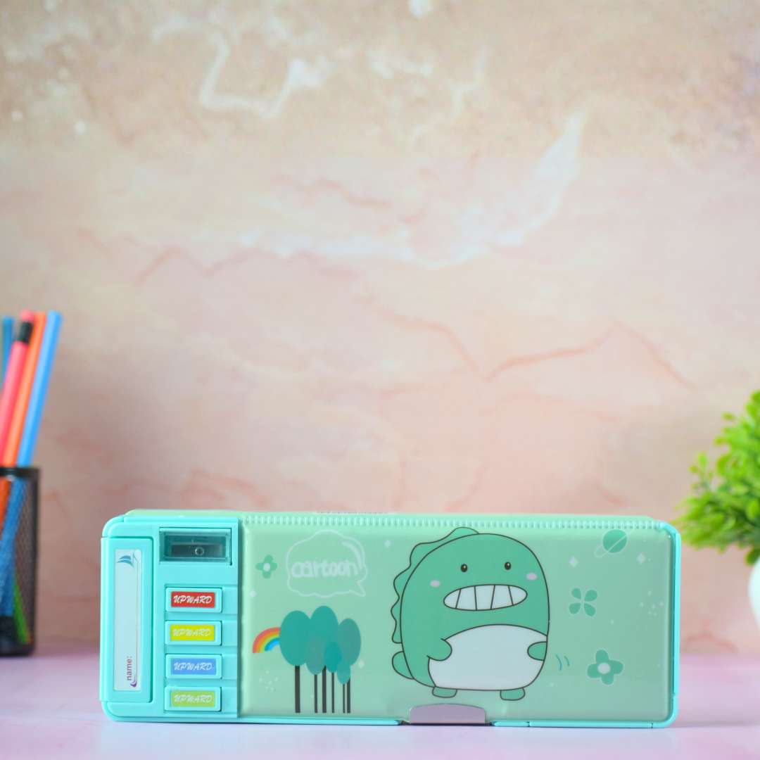 Cute Girl Cartoon Theme Multi-Compartment Pencil Box for Kids