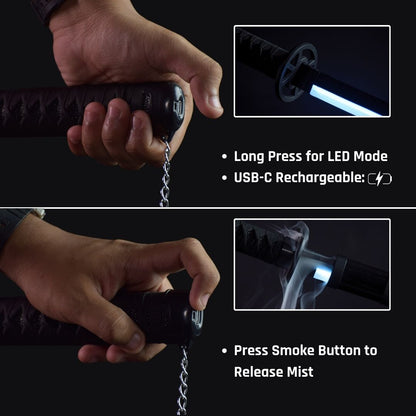 Demon Slayer RGB Smoke Katana Sword – 103cm Multi-Color LED Glowing Blade V2