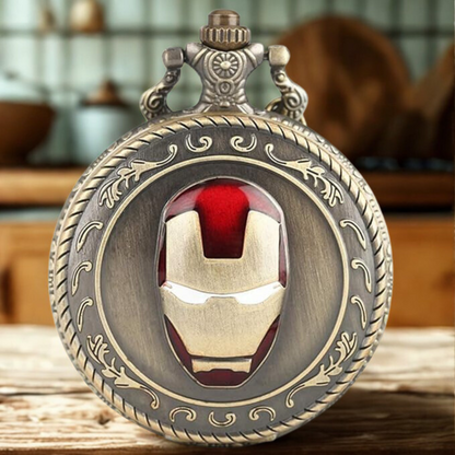Iron Man Pocket Watch Metal Keychain