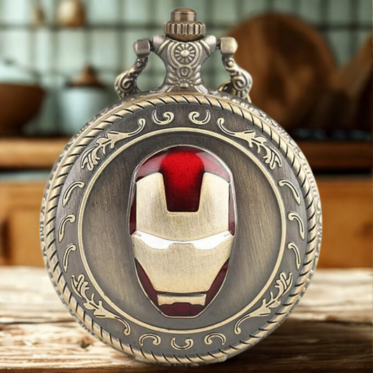 Iron Man Pocket Watch Metal Keychain
