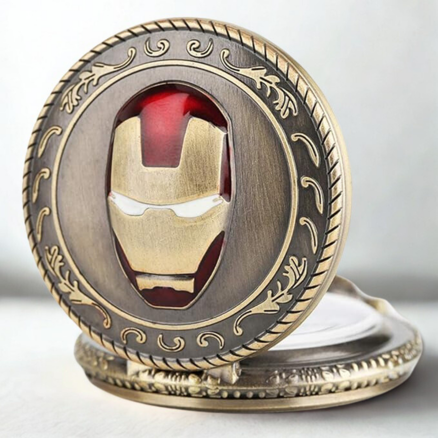 Iron Man Pocket Watch Metal Keychain