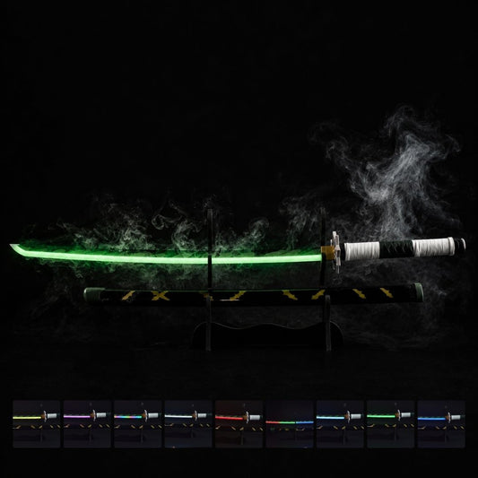 Sanemi Shinazugawa Smoke Katana Sword – Demon Slayer 103cm Multi-Color LED Glowing Blade V2