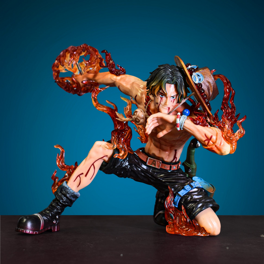 Portgas D. Ace Fire Fist Action Figure from One Piece with flames and dynamic pose – 19cm collectible