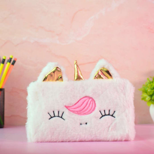 Pencil Pouch Stationery Organizer – Cute Unicorn & Plush Bunny Designs (Yellow, Blue, Pink, Grey & Multicolor)