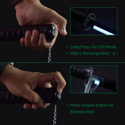 Sanemi Shinazugawa Smoke Katana Sword – Demon Slayer 103cm Multi-Color LED Glowing Blade V2