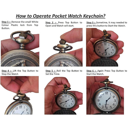 Flash Pocket Watch Superhero Antique Vintage Classic Retro Metal Keychain for Car Bikes Key Ring