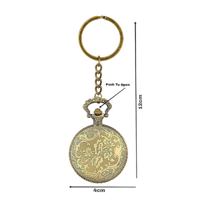 Flash Pocket Watch Superhero Antique Vintage Classic Retro Metal Keychain for Car Bikes Key Ring