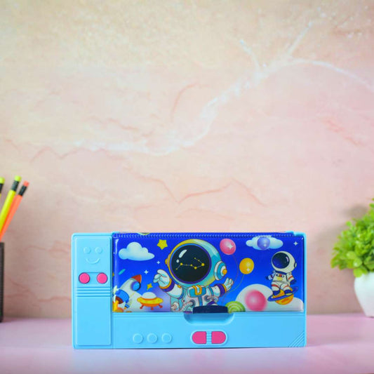Multi-Compartment Pencil Box for Kids – Unicorn & Astronaut Space Themes
