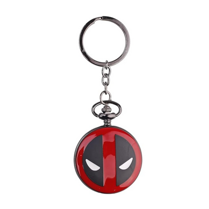 Deadpool Superhero Antique Pocket Watch Classic Vintage Retro Metal Keychain for Car Bikes Key Ring