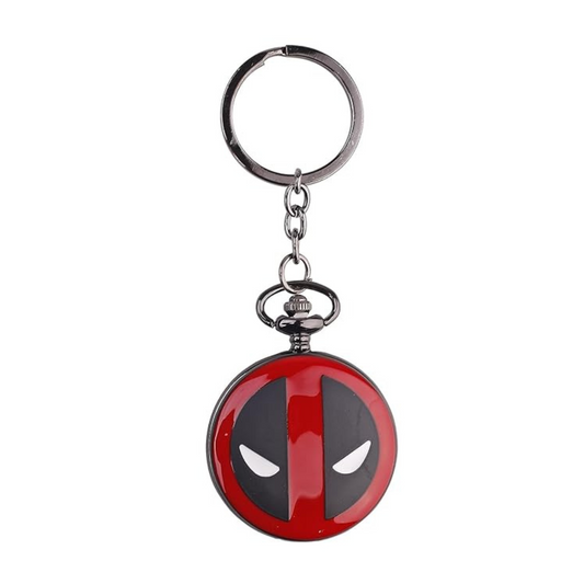 Deadpool Superhero Antique Pocket Watch Classic Vintage Retro Metal Keychain for Car Bikes Key Ring