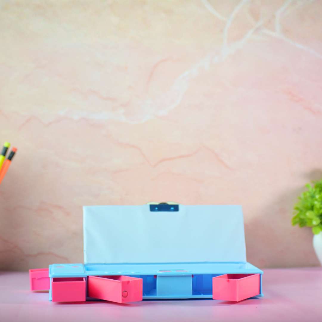 Multi-Compartment Pencil Box for Kids – Unicorn & Astronaut Space Themes