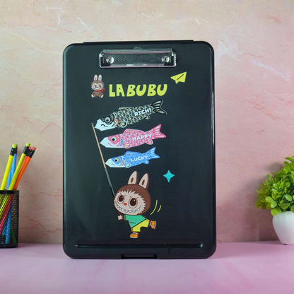 A4 Plastic Storage Clipboard with Case | Character Print Exam Pad & Document Organizer for Students & Office