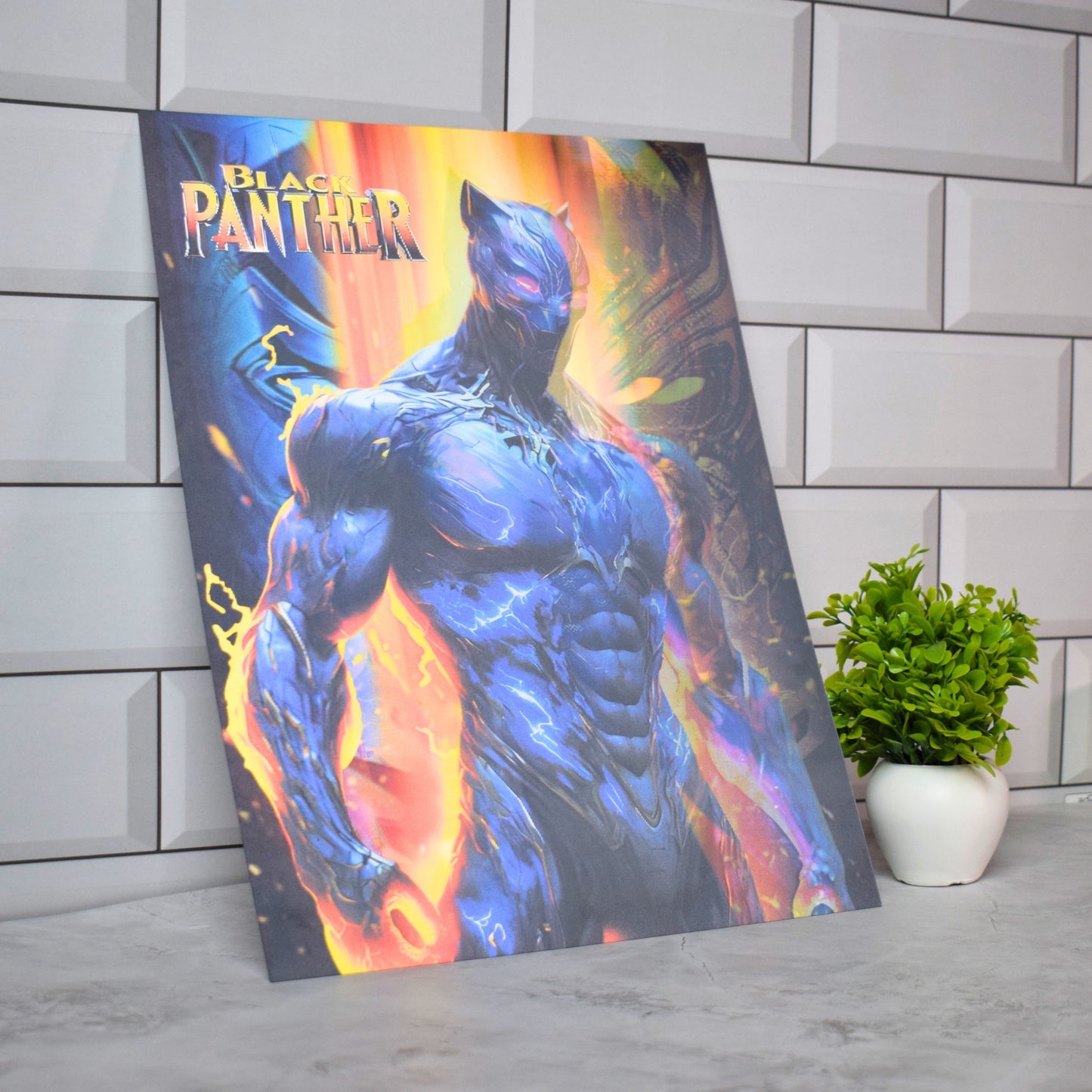 Black Panther Lightning Fury Wall Art – 3D Lenticular A3 Poster