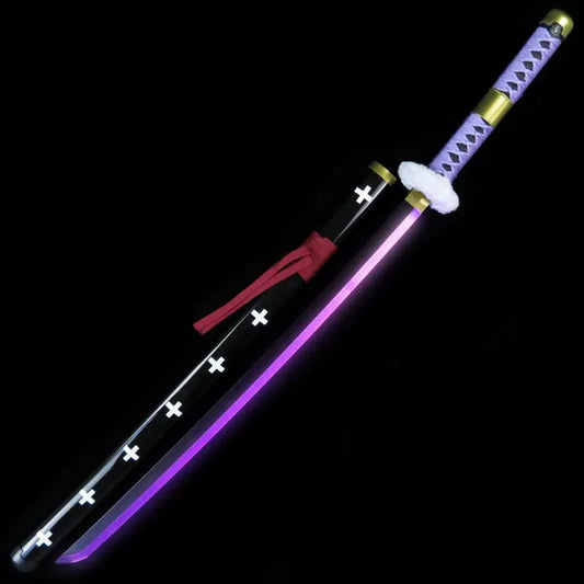One Piece: Trafalgar Law Kikoku Cosplay Replica Purple Led Katana - 40 inches Rechargeable