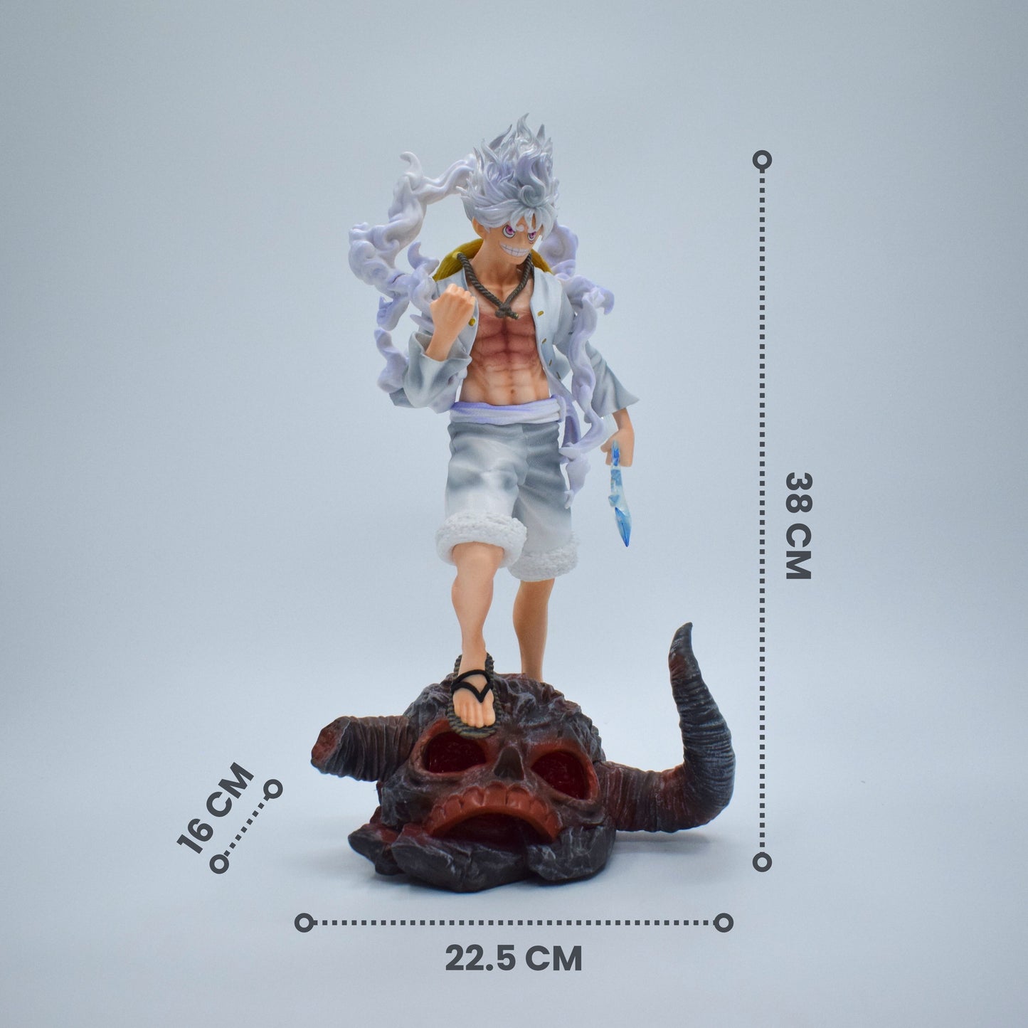 Gear 5 Luffy – 38cm Premium Anime Figure with LED Skull Base