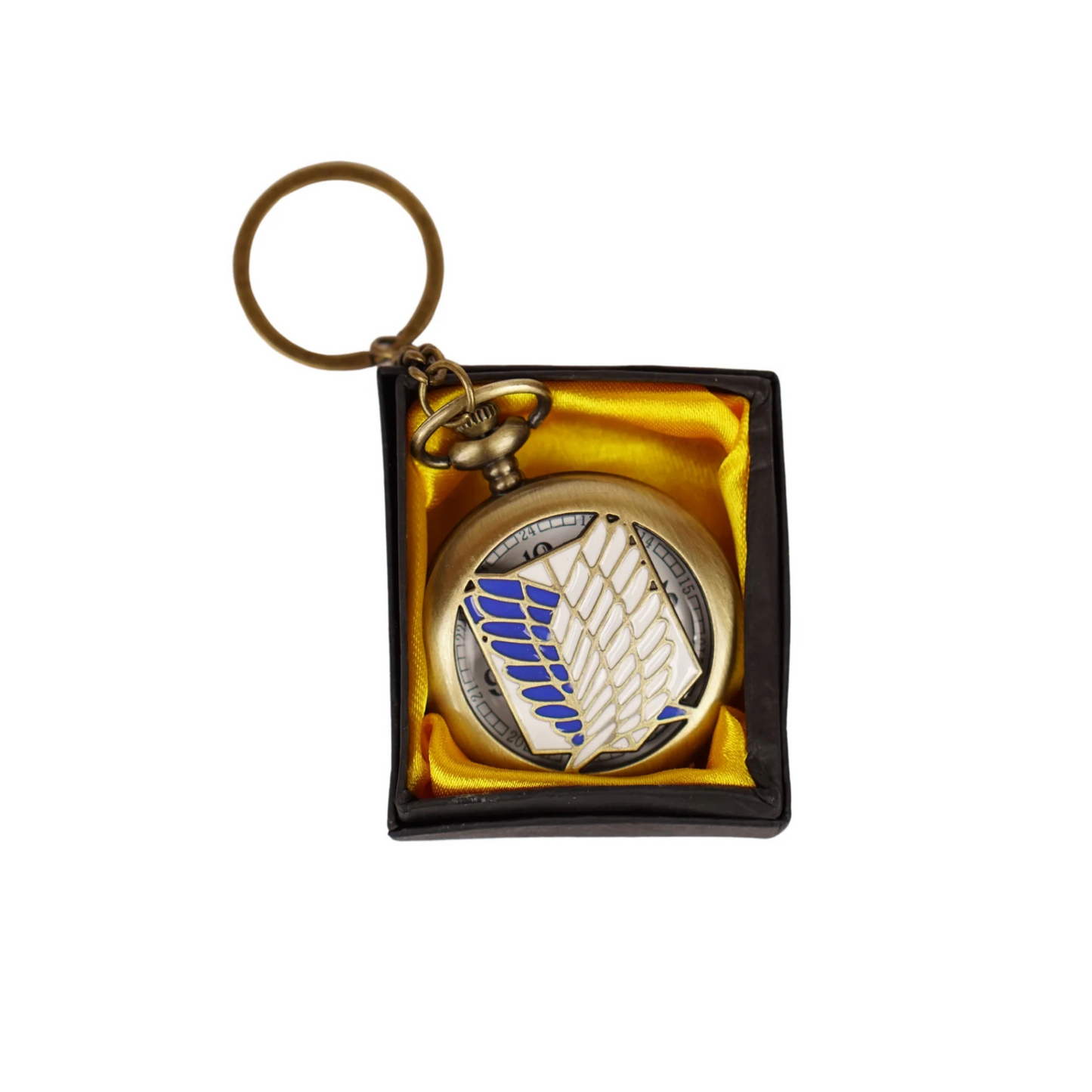 Anime Attack on Tittan AOT Pocket Watch Antique Vintage Classic Retro Metal Keychain for Car Bikes Key Ring