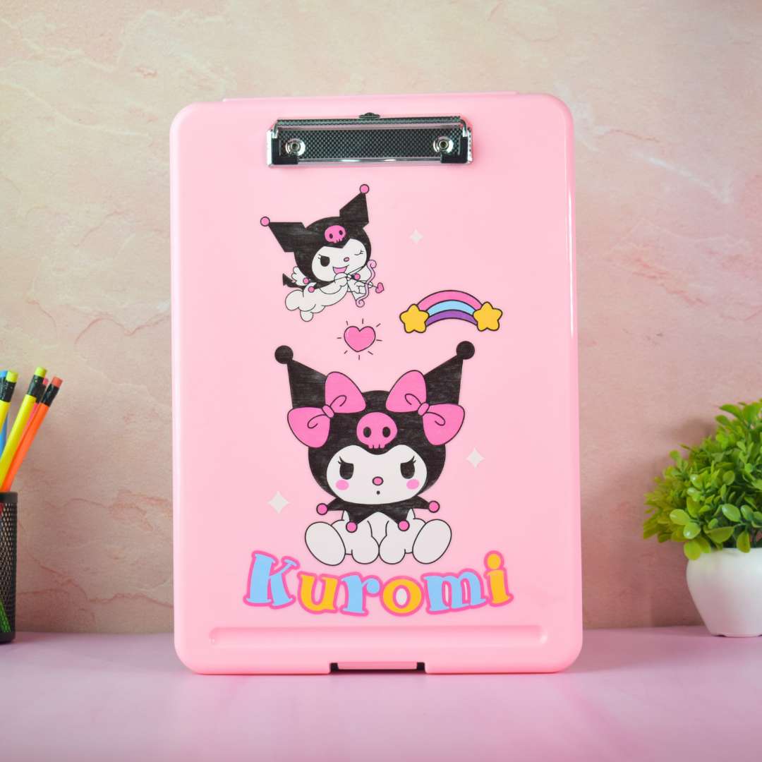 A4 Plastic Storage Clipboard with Case | Character Print Exam Pad & Document Organizer for Students & Office