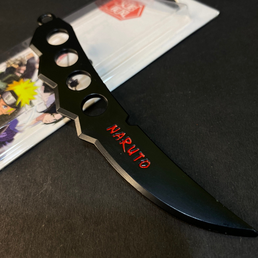 Naruto Asuma Sarutobi chakra blade mini sword key chain with red engraved lettering