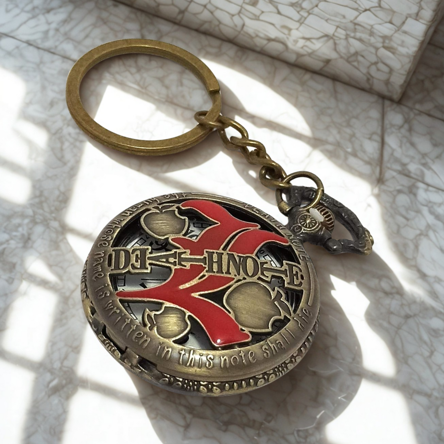 Death Note Pocket Watch Metal Keychain – anime-inspired vintage collectible