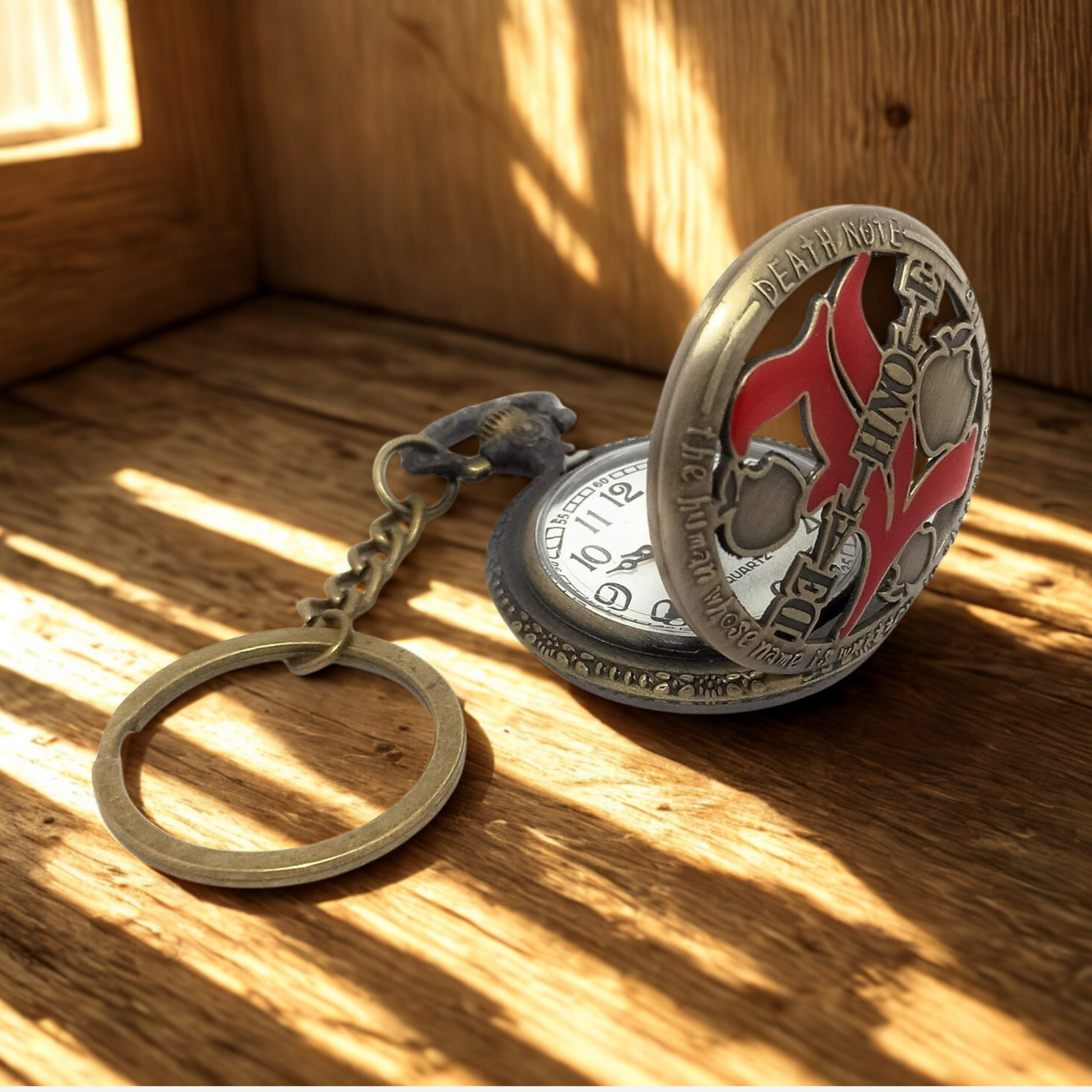 Death Note Pocket Watch Metal Keychain – anime-inspired vintage collectible