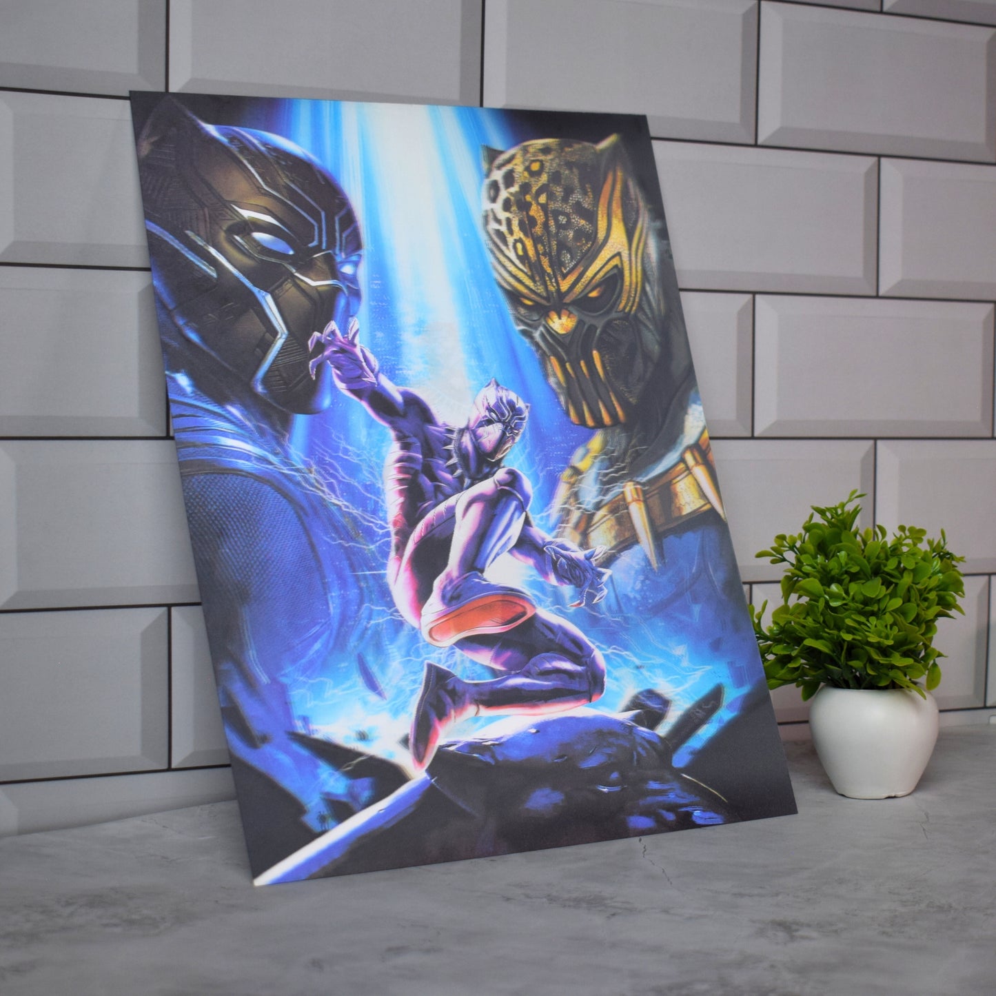 Black Panther vs Killmonger Battle Artwork – 3D Lenticular A3 Poster