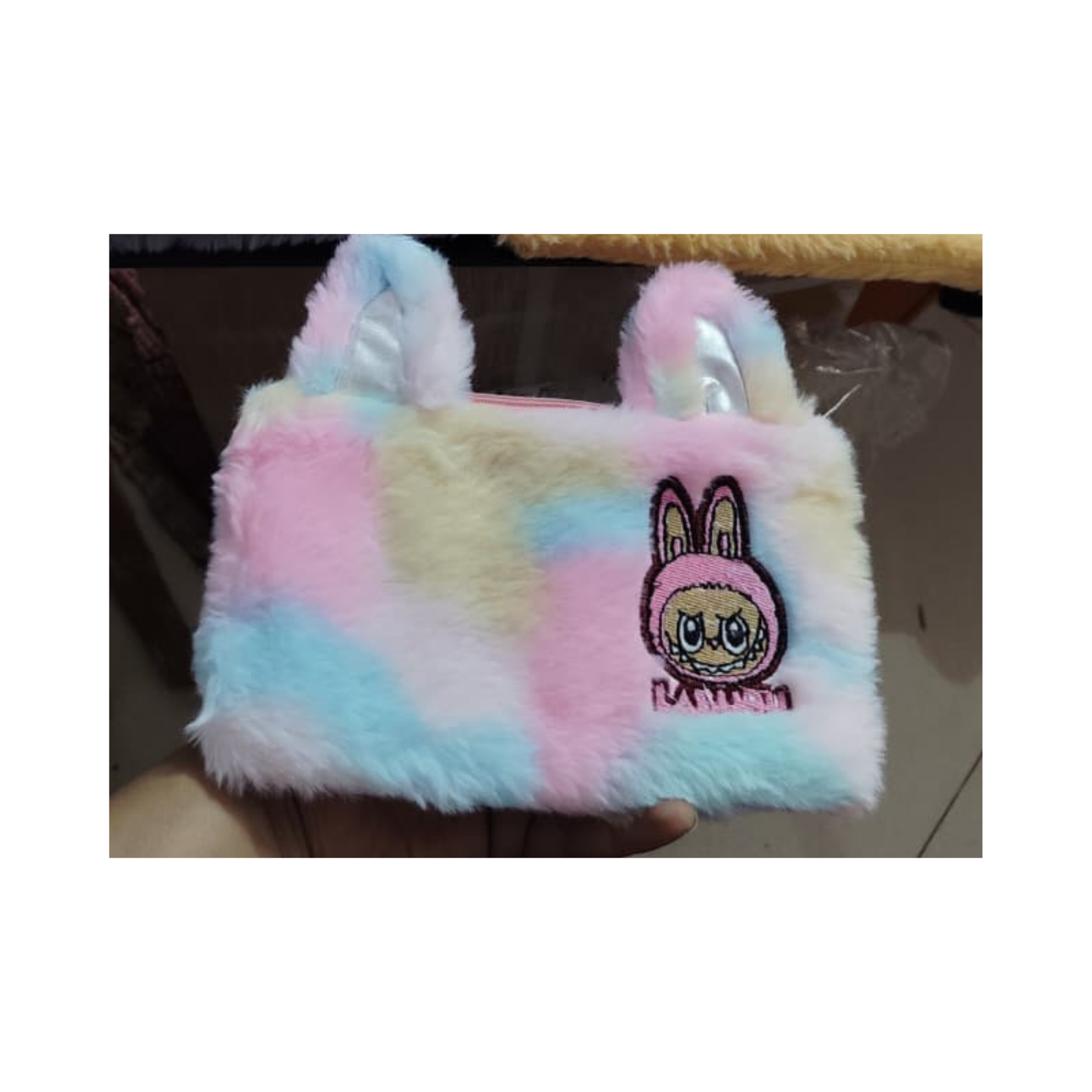Cute Plush Bunny Pencil Pouch (Multicolor)
