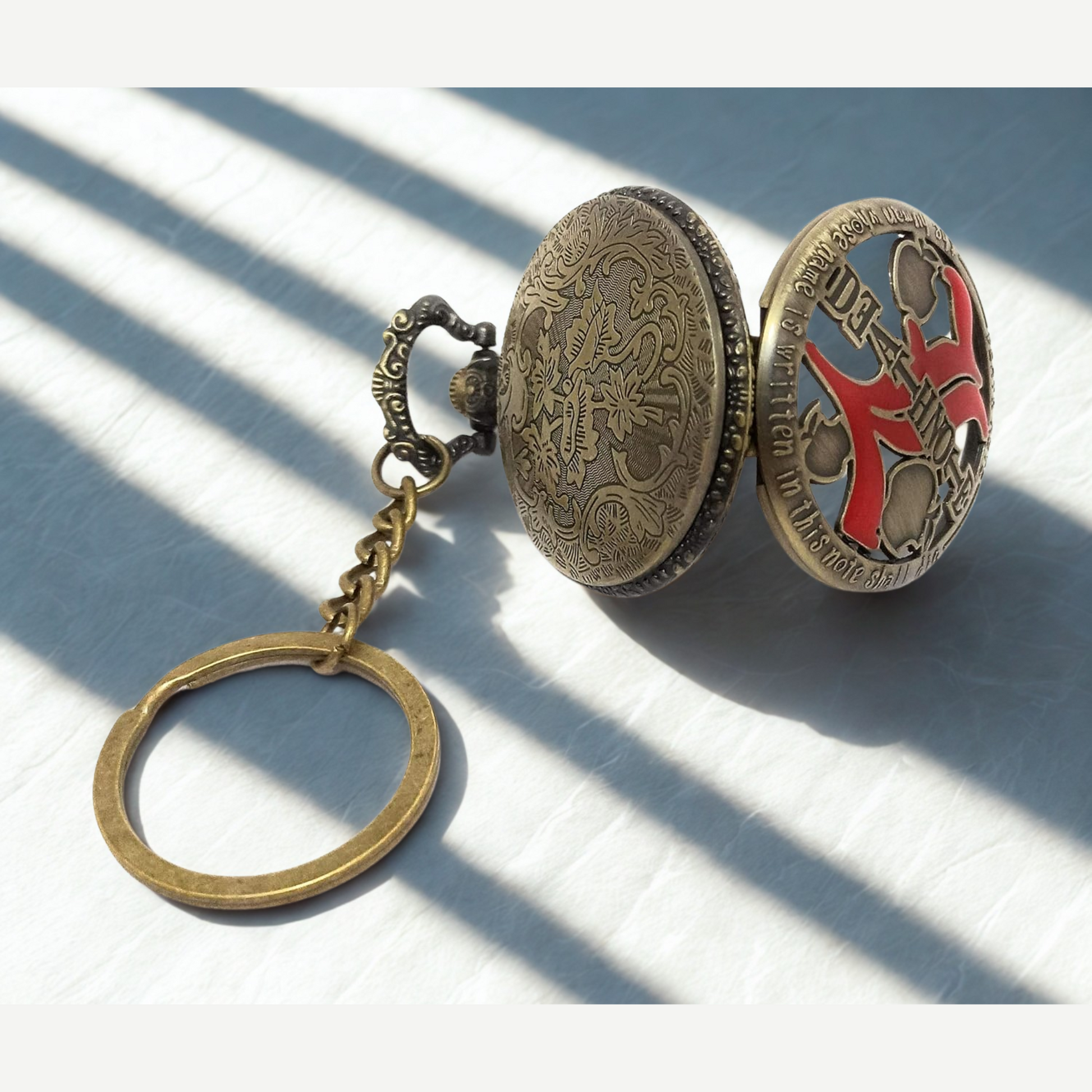 Death Note Pocket Watch Metal Keychain – anime-inspired vintage collectible