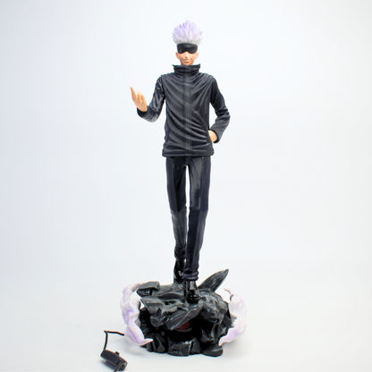 Jujutsu Kaisen Satoru Gojo Figure with LED Rock Base – Blindfold & Glasses Interchangeable Heads