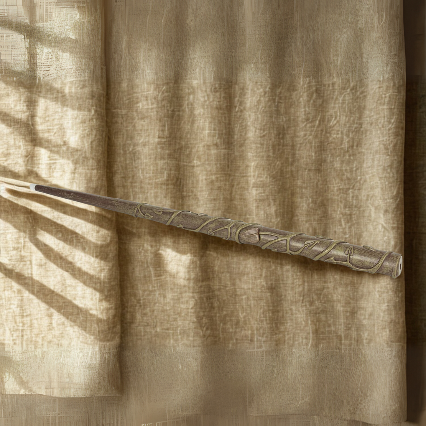 Hermione’s replica wand resting inside a velvet-lined collector's gift box