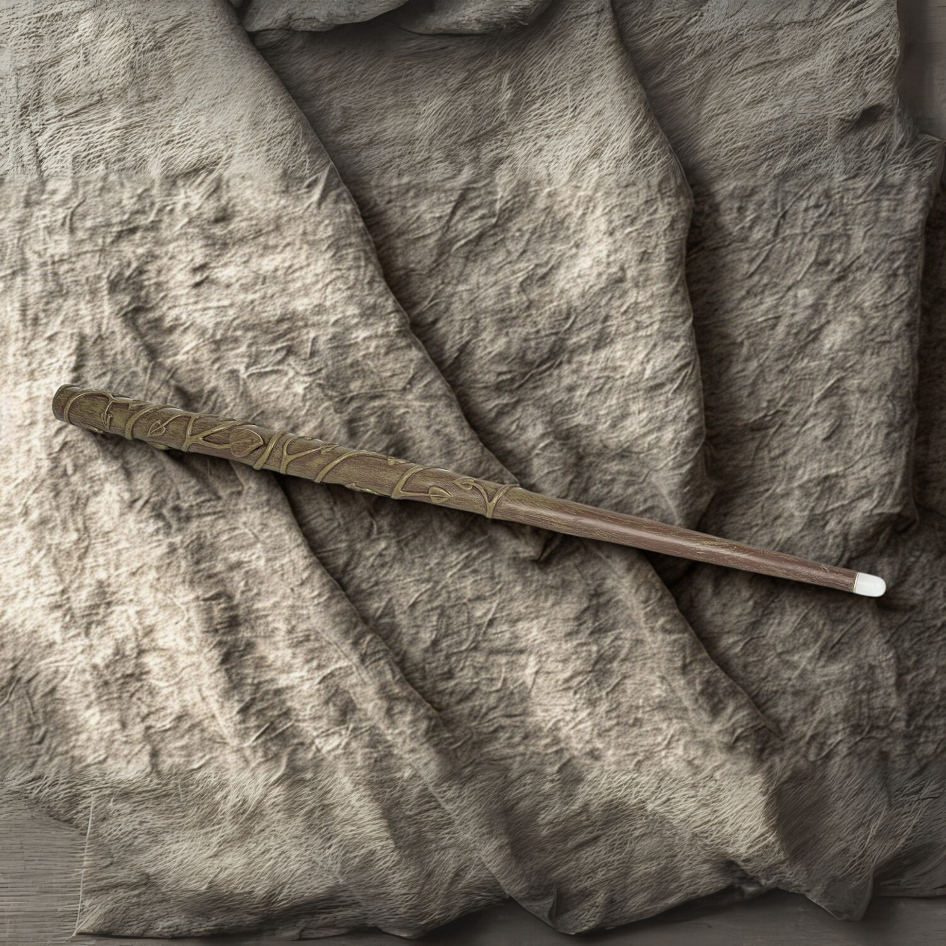 Hermione’s replica wand resting inside a velvet-lined collector's gift box