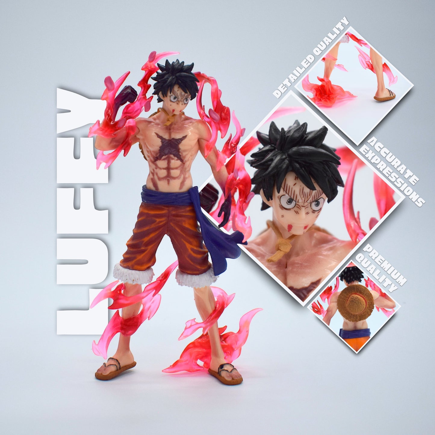 Luffy Gear 2 – 21cm Premium Anime Action Figure with Flame Effects