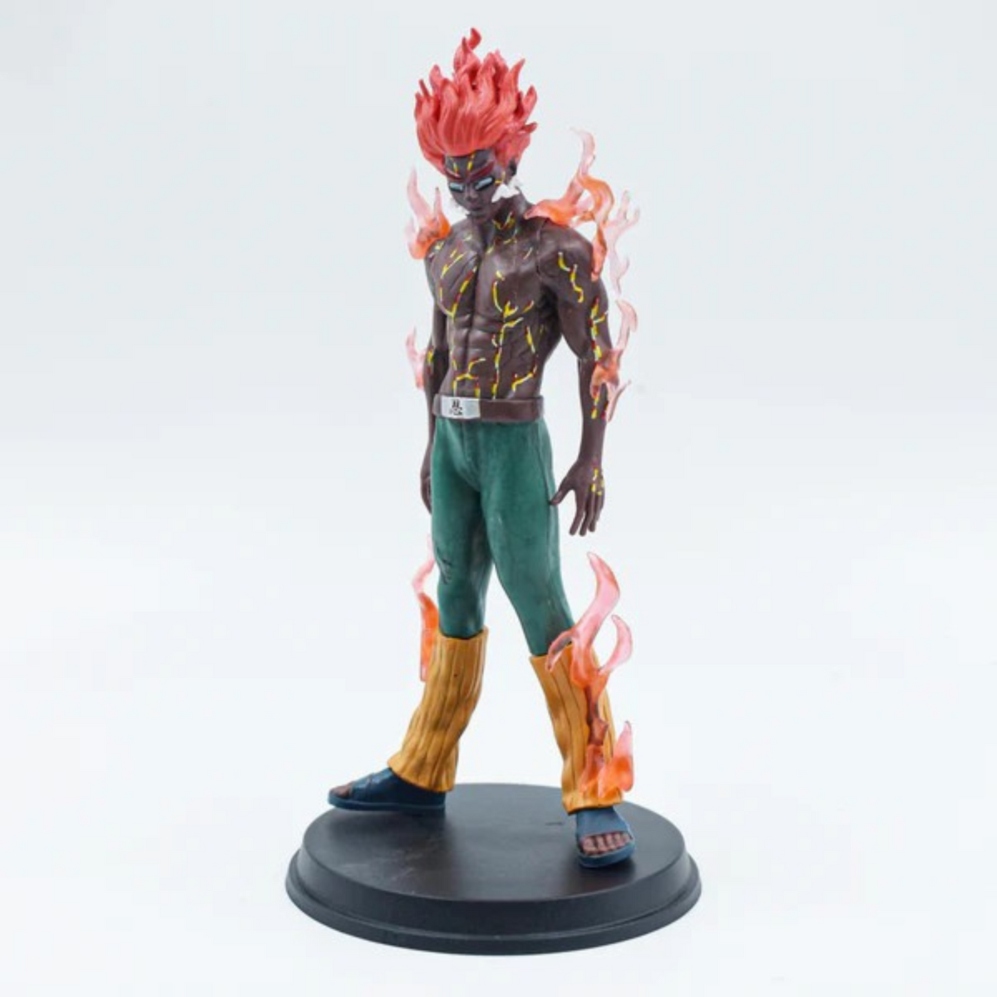 Might Guy 8 Gates action figure – 18 cm tall with red flames and battle pose from Naruto Shippuden