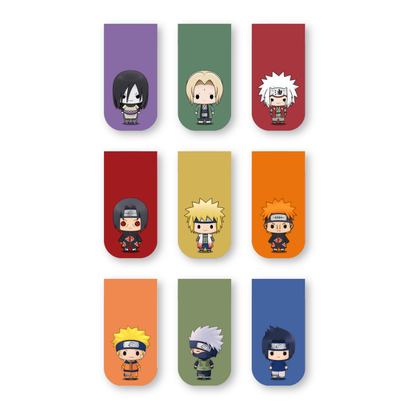 Naruto Shippuden Magnetic Bookmarks – Set of 9 | Chibi Naruto, Itachi, Kakashi & More